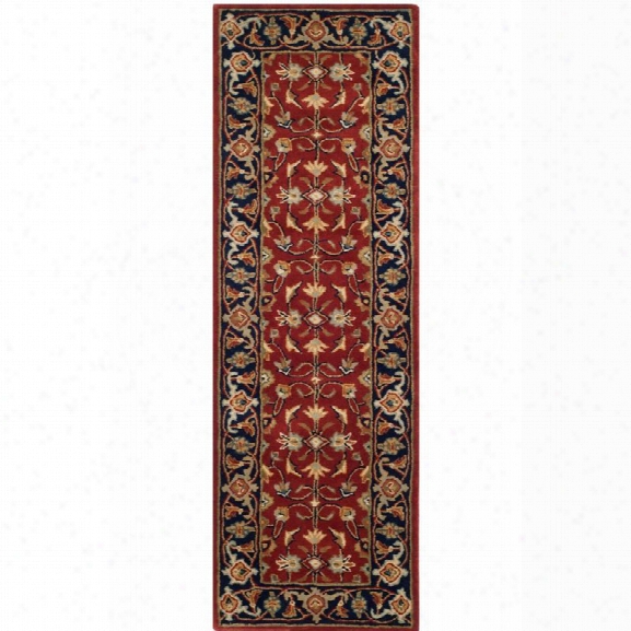 Safavieh Royalty 8' X 10' Hand Tufted Wool Pile Rug In Rust And Navy