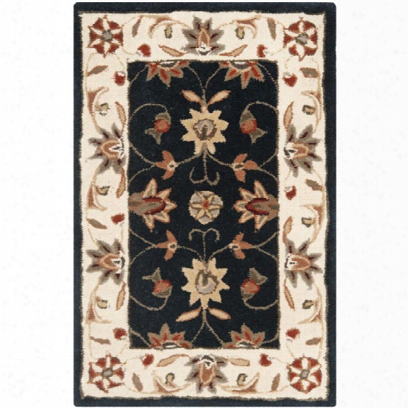 Safavieh Total Performance 9' X 12' Hand Hooked Rug In Navy And Ivory