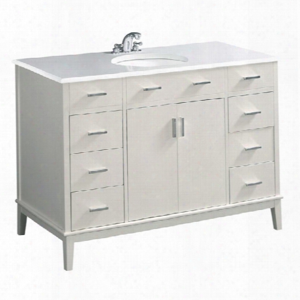 Simpli Home Urban Loft 49 Bath Vanity With Quartz Marble Top In White