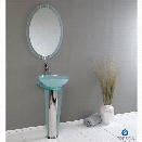 Fresca Vetro Vitale Glass Bathroom Vanity Set in Aqua-Soana in Brushed Nickel