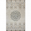 KAS Samara 5'6 Round Hand-Tufted Wool Rug in Ivory