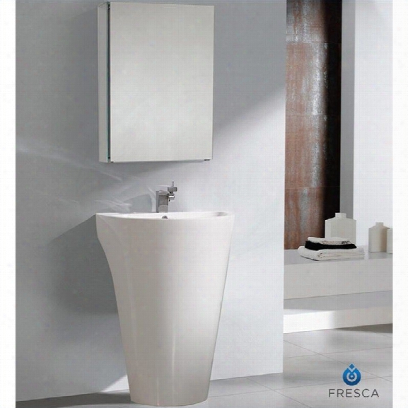 Fresca Lucido Parma Bathroom Vanity Set In White-versa In Brushed Nickel