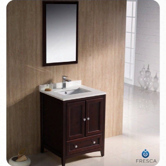 Fresca Oxford 24 Bathroom Vanity In Mahogany-fortore In Chrome