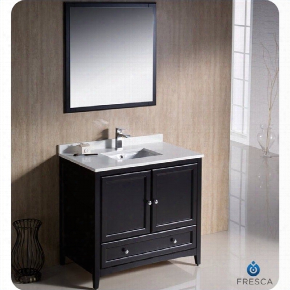 Fresca Oxford 36 Bathroom Vanity In Espresso-tartaro In Chrome