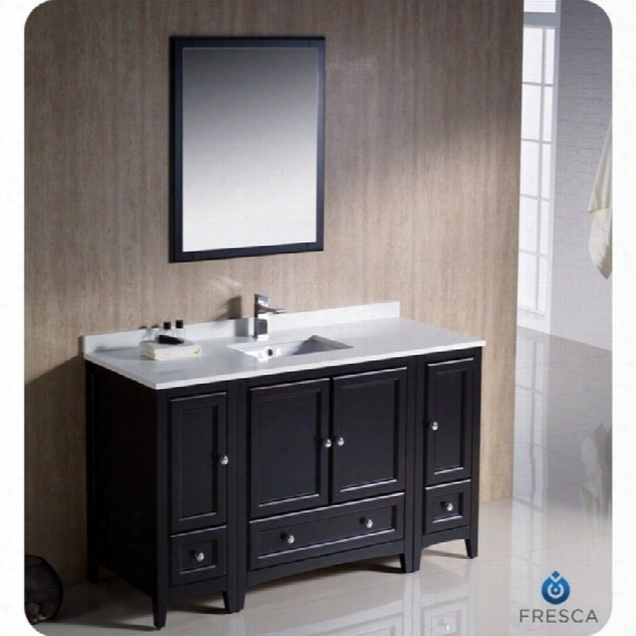 Fresca Oxford 54 Bathroom Vanity In Espresso-livenza In Chrome