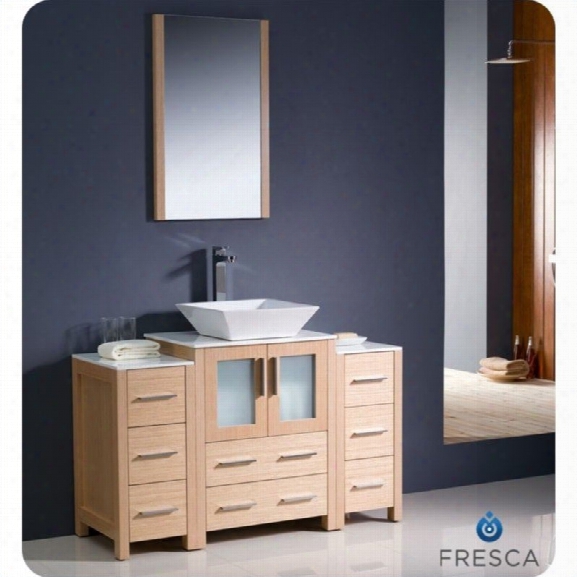 Fresca Torino 48 Bathroom Vanity In Light Oak-tolerus In Chrome