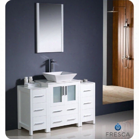 Fresca Torino 48 Bathroom Vanity In White-tolerus In Chrome