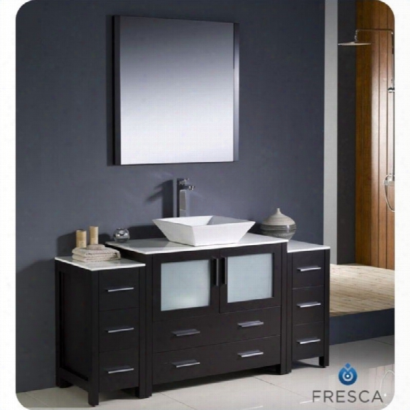 Fresca Torino 60 Bathroom Vanity In Espresso-tolerus In Chrome