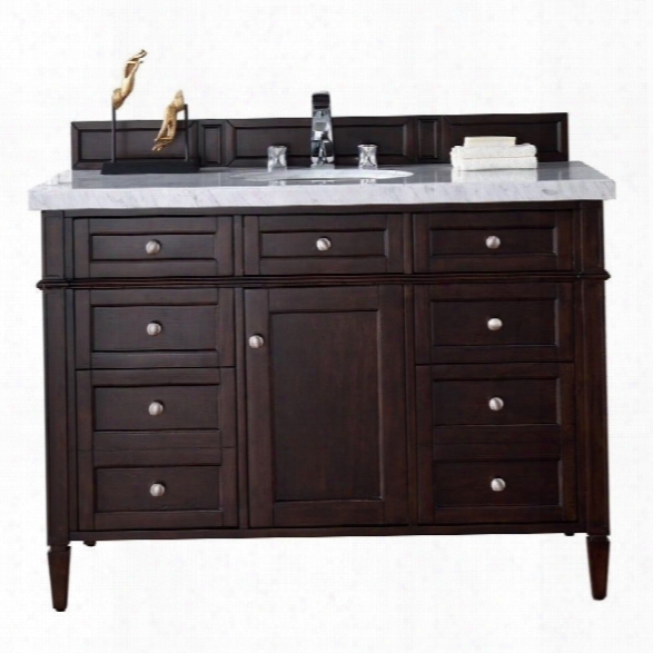 James Martin Brittany 48 Single Bathroom Vanity In Mahogany-2cm Absolute Black Rustic