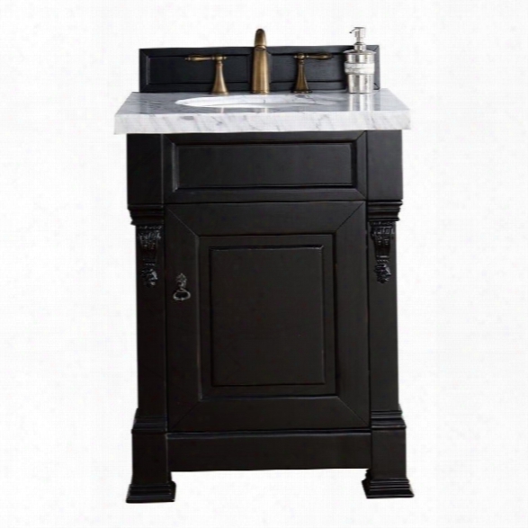 James Martin Brookfield 26 Single Bathroom Vanity In Black-2cm Galala Beige