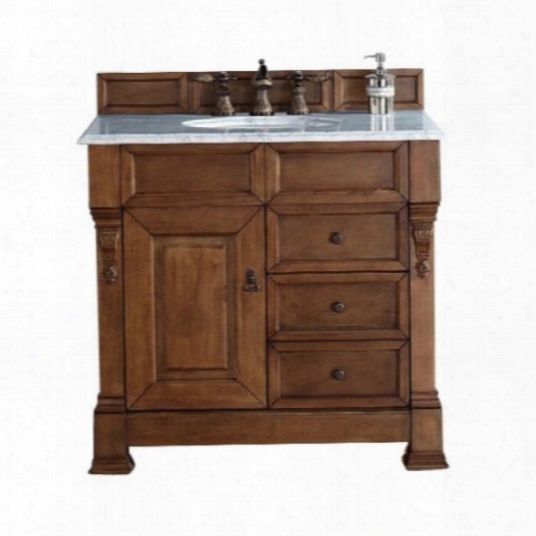 James Martin Brookfield 36 Single Bathroom Vanity In Oak-2cm Carrera White