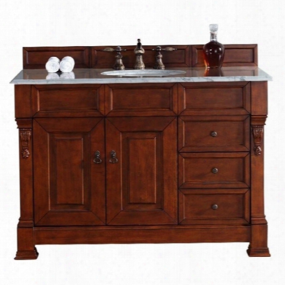 James Martin Brookfield 48 Single Bathroom Vanity In Cherry-2cm Absolute Black Rustic