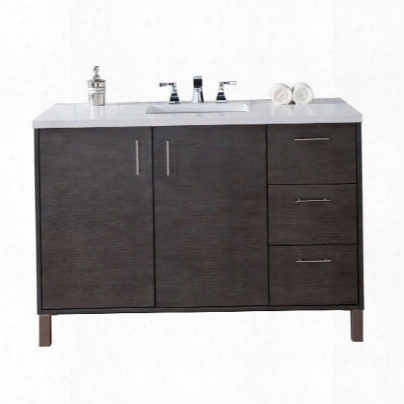 James Martin Etropolitan 48 Single Bathroom Vanity In Silver-no Top