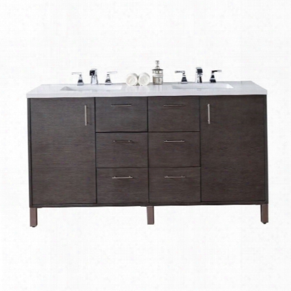 James Martin Metropolitan 60 Double Bathroom Vanity In Silver-no Top