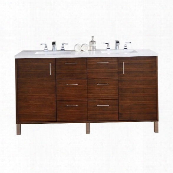 James Martin Metropolitan 60 Double Bathroom Vanity In Walnut-no Top