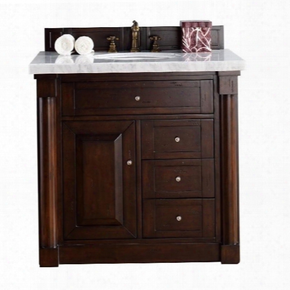 James Martin New Haven 36 Single Bathroom Vanity In Mahogany-2cm Absolute Black Rustic