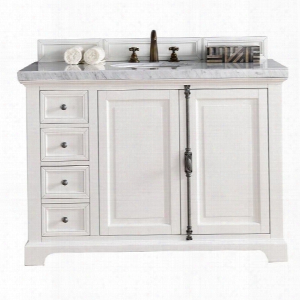 James Martin Providence 48 Single Bathroom Vanity In White-2cm Galala Beige