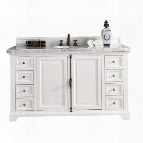 James Martin Providence 60 Single Bathroom Vanity In White-4cm Galala Beige