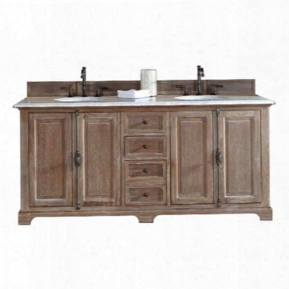 James Martin Providence 72 Double Bathroom Vanity In Driftwood-2cm Absolute Black Rustic