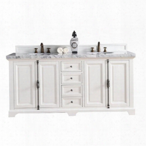 James Martin Providence 72 Double Bathroom Vanity In White-4cm Galala Beige