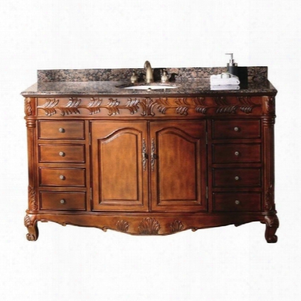 James Martin St. James 60 Single Granite Bathroom Vanity In Cherry