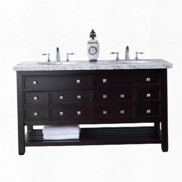 James Martin Vancouver 60 Double Bathroom Vanity In Espresso-4cm Carrara White