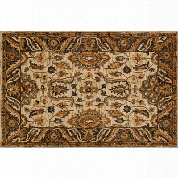 Loloi Victoria 9'3 X 13' Hand Made Wool Rug In Ivory And Dark Taupe
