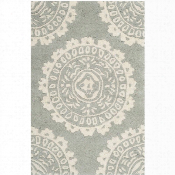 Safavieh Bella 10' X 14' Hand Tufted Wool Pile Rug In Gray And Ivory