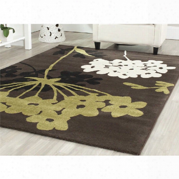 Safavieh Porcello 8' X 11'2 Power Loomed Rug In Brown And Green