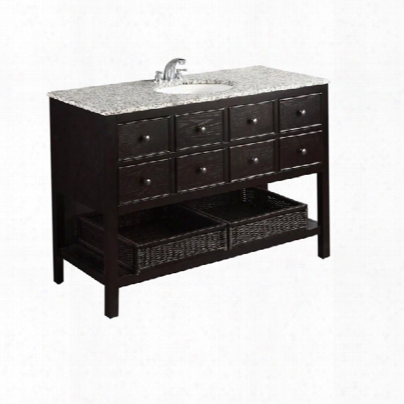 Simpli Home Burnaby 49 Bath Vanity With Gray Granite Top In Espresso