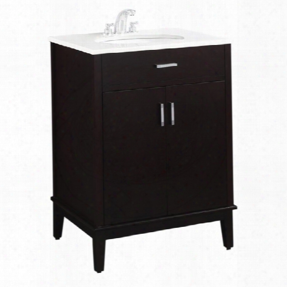 Simpli Home Urban Loft 25 Bath Vanity With Quartz Marble Top In Brown