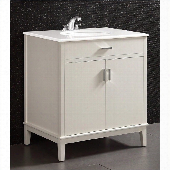 Simpli Home Urban Loft 31 Bath Vanity With Quartz Marble Top In White