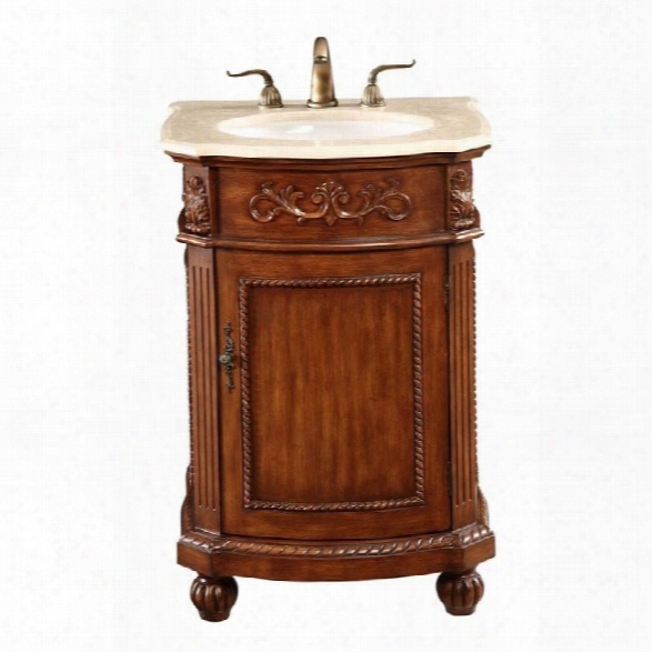 Elegant Lighting Danville 1 Door 24 Single Bathroom Vanity In Brown