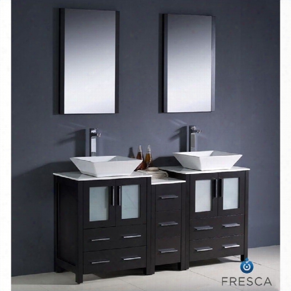 Fresca Bari Torino 60 Bathroom Vanity Set In Espresso-fortore Chrome