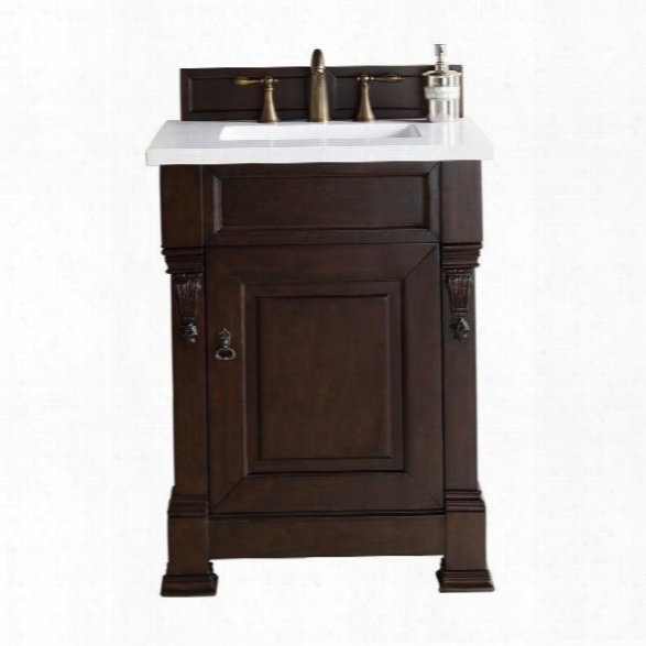 James Martin Brookfield 26 Single Bathroom Vanity In Mahogany-3cm Snow White