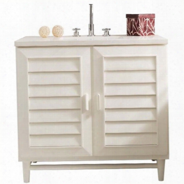 James Martin Portland 36 Single Bathroom Vanity In Cottage White-3cm Snow White Quartz