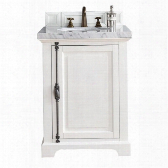 James Martin Providence 26 Single Bathroom Vanity In White-2cm Galala Beige