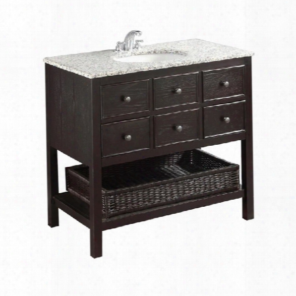 Simpli Home Burnaby 37 Bath Vanity With Gray Granite Top In Espresos