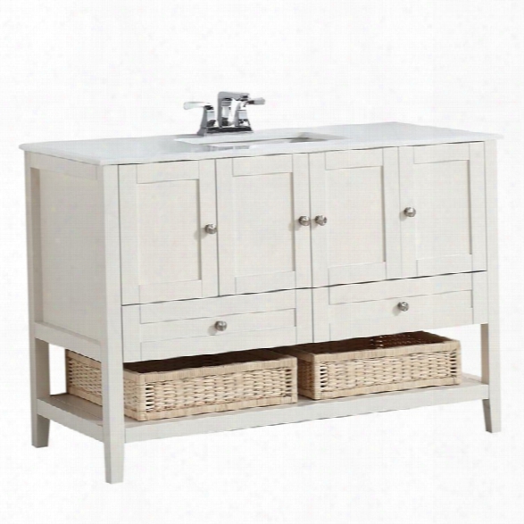 Simpli Home Cape Cod 48 Bath Vanity In Soft White