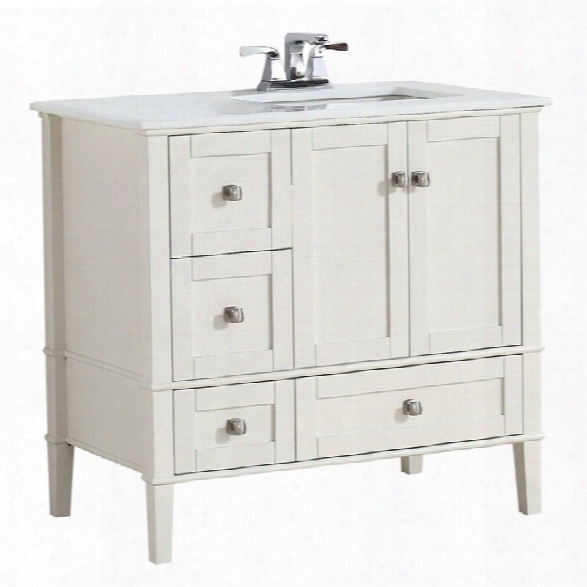 Simpli Home Chelsea 36 Right Offset Bath Vanity In Soft White
