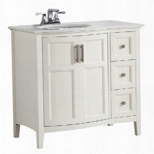 Simpli Home Winston 36 Bath Vanity With Rounded Front In Soft White