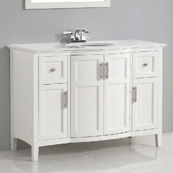 Simpli Home Winston 48 Bath Vanity With Rounded Front In Soft White