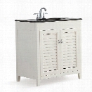 Simpli Home Adele 30 Black Granite Top Bathroom Vanity in White