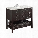 Simpli Home Burnaby 37 Bath Vanity with Gray Granite Top in Espresso