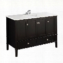 Simpli Home Chelsea 49 Bath Vanity with Quartz Marble Top in Black