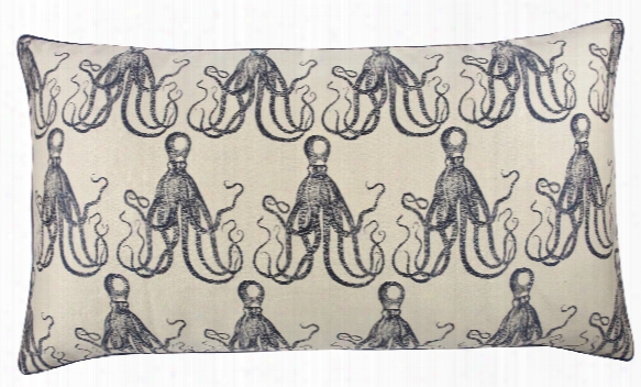 18" X 34" Octopus Jacquard Pillow Design By Thomas Paul