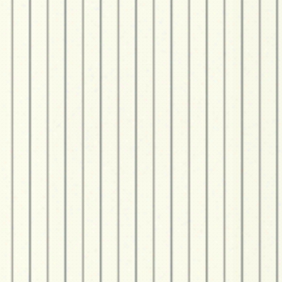 3-pinstripe Wallpaper In Ivory, Black, And Silver Design By Carey Lind For York Wallcoverings