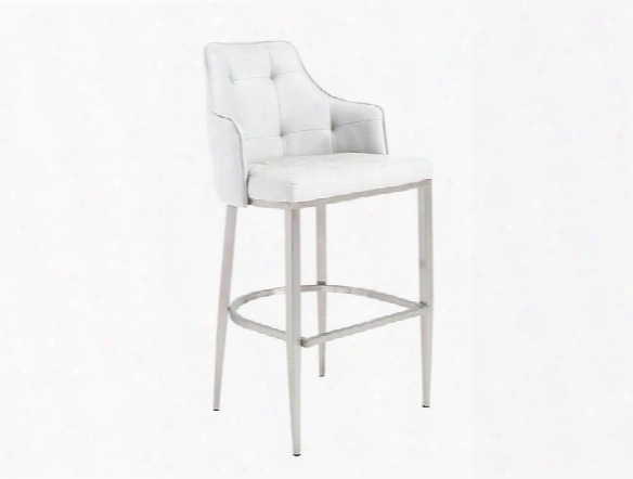 Aaron-b Bar Stool In White Design By Euro Sstyle