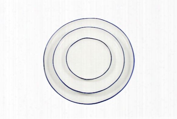 Abbesses Plates With Blue Rim By Canvas