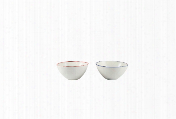 Abbesses Small Bowl With Red Or Blue Rim By Canvas